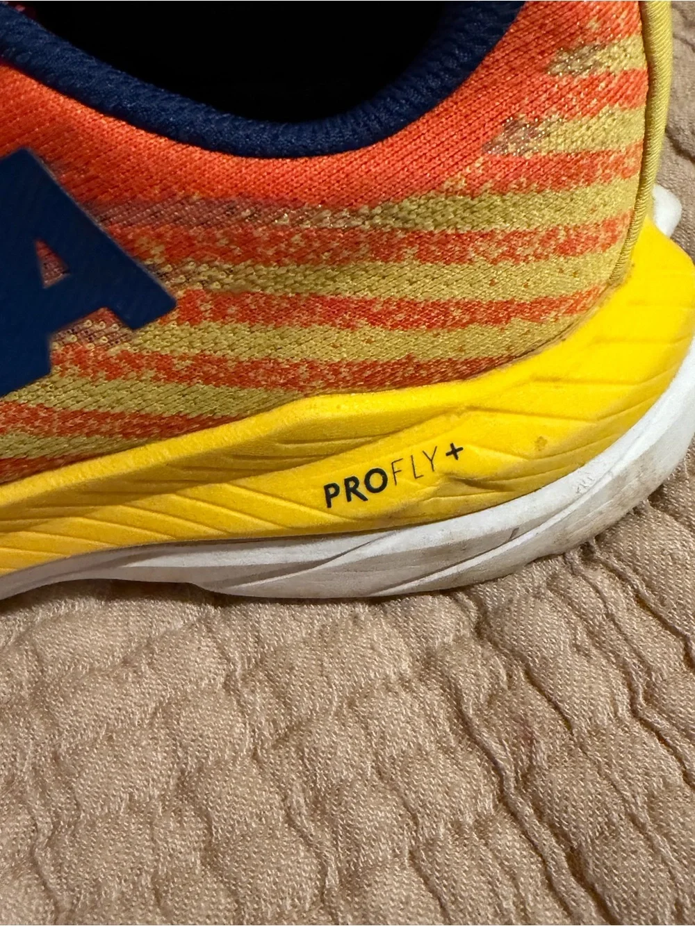 Hoka Men's Orange, Yellow & Navy Lightweight Running Shoes